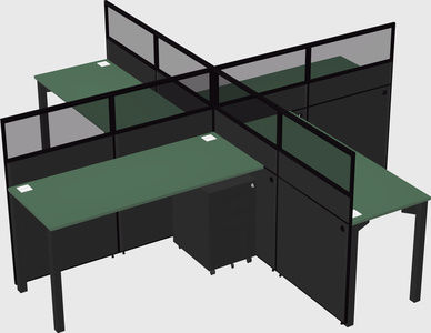 Quad office cubicles
