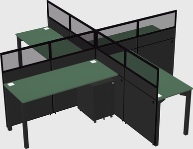 Quad office cubicles