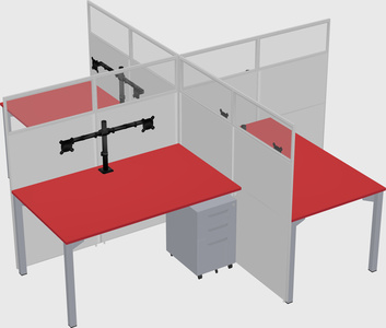 Quad office cubicles