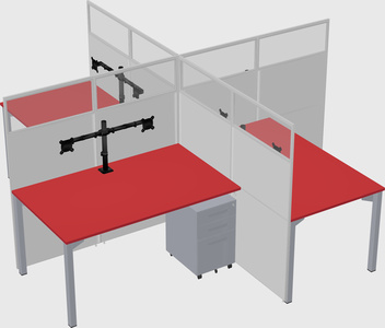 Quad office cubicles