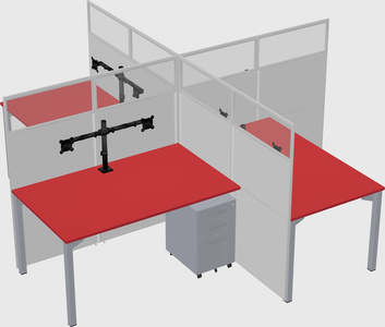 Quad office cubicles