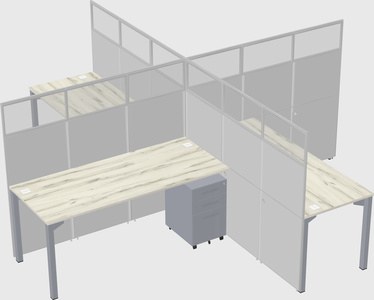 Quad office cubicles