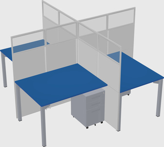 Quad office cubicles