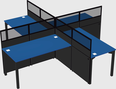 Quad office cubicles