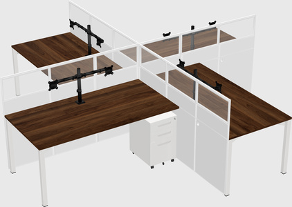Quad office cubicles