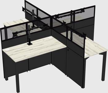 Quad office cubicles