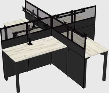 Quad office cubicles