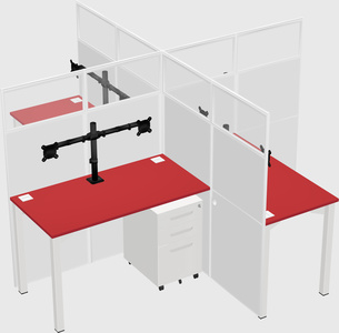 Quad office cubicles
