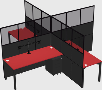 Quad office cubicles
