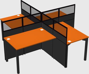 Quad office cubicles