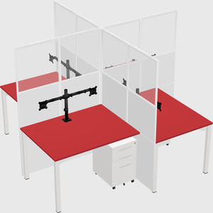 Quad office cubicles