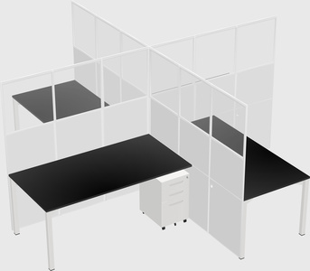 Quad office cubicles