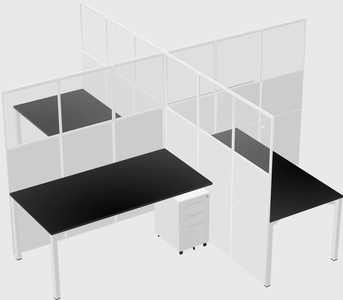 Quad office cubicles