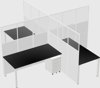 Quad office cubicles