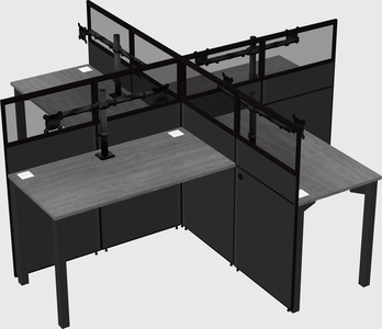 Quad office cubicles