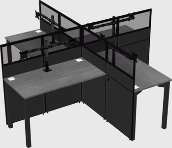 Quad office cubicles
