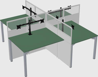 Quad office cubicles