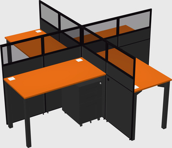 Quad office cubicles