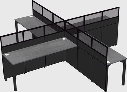 Quad office cubicles