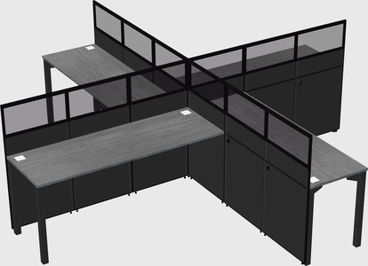 Quad office cubicles