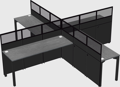 Quad office cubicles