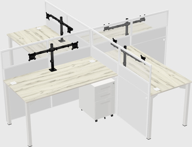 Quad office cubicles