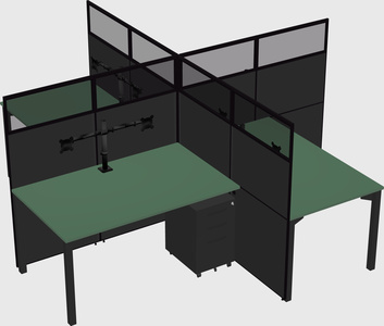 Quad office cubicles