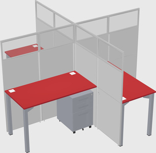 Quad office cubicles