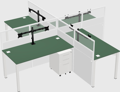 Quad office cubicles
