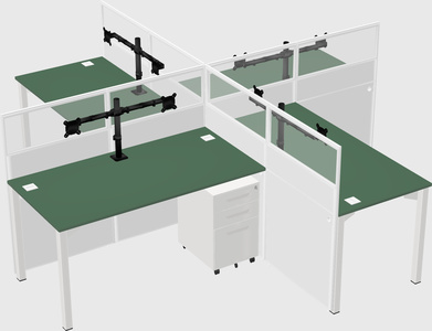 Quad office cubicles