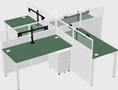 Quad office cubicles