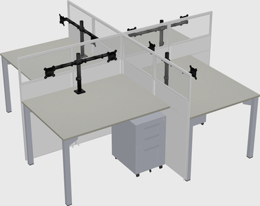 Quad office cubicles