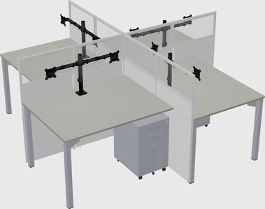 Quad office cubicles