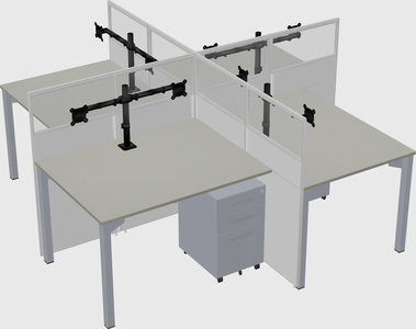 Quad office cubicles