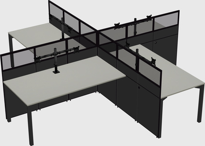 Quad office cubicles