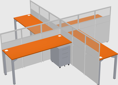 Quad office cubicles