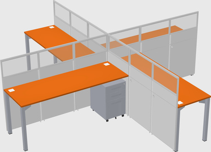 Quad office cubicles