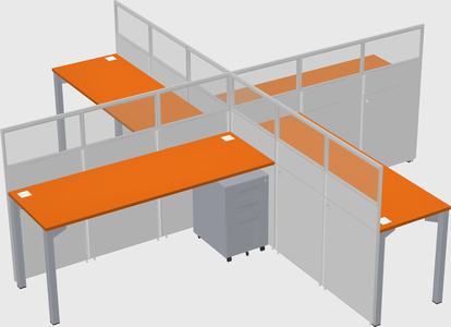 Quad office cubicles