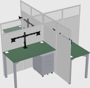 Quad office cubicles