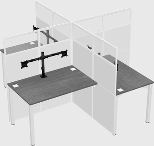 Quad office cubicles
