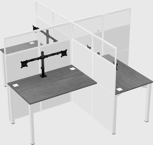 Quad office cubicles