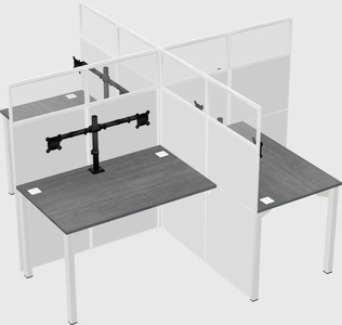 Quad office cubicles