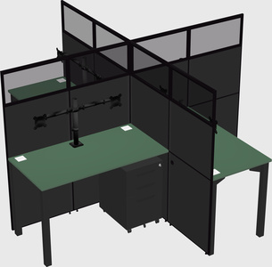 Quad office cubicles