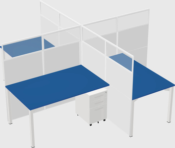 Quad office cubicles