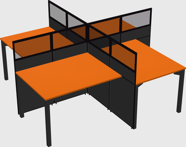 Quad office cubicles