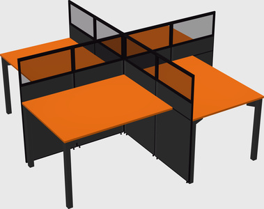Quad office cubicles