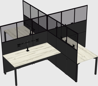 Quad office cubicles