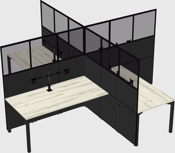 Quad office cubicles