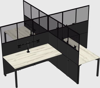 Quad office cubicles