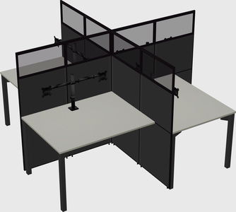 Quad office cubicles